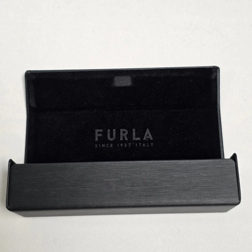 Furla Since 1927 Italy Glasses Case Magnetic TriFold Triangle Eyeglass & Cloth